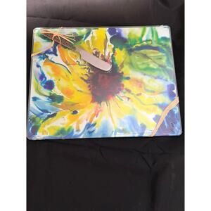Cheese Board Serving Set Watercolor & Color  Sunflower by Linda Altshuler